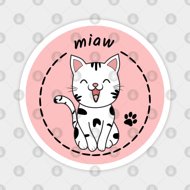 Cat Miaw, Cat Meow Magnet by Clara switzrlnd